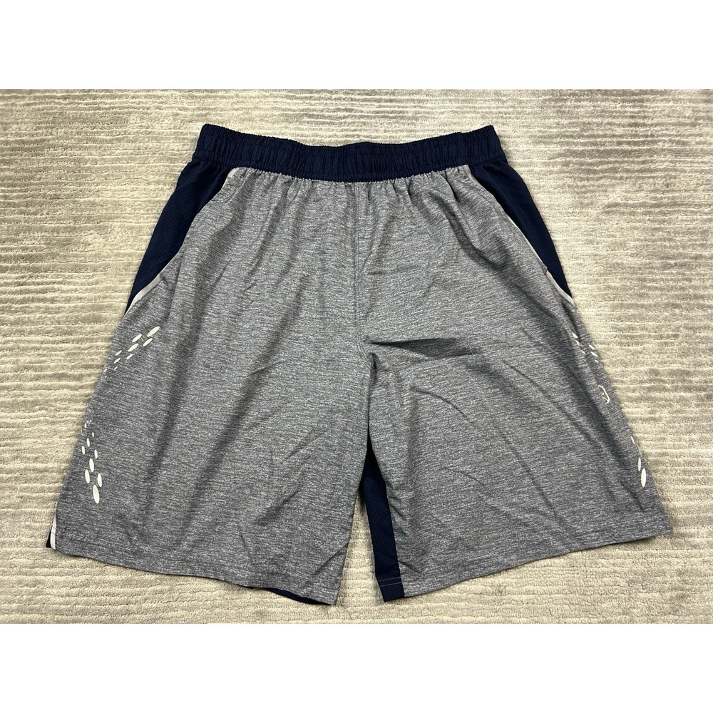 AND 1 Shorts Mens Large Gray Blue Elastic Waist Pull on Athletic Basketball